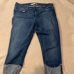 Joe's wide raw hem kicker capris